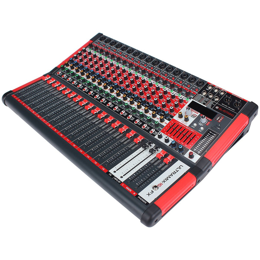 Blastking ULTRAMIX-16FX 16 Channel Analog Stereo Mixing Console